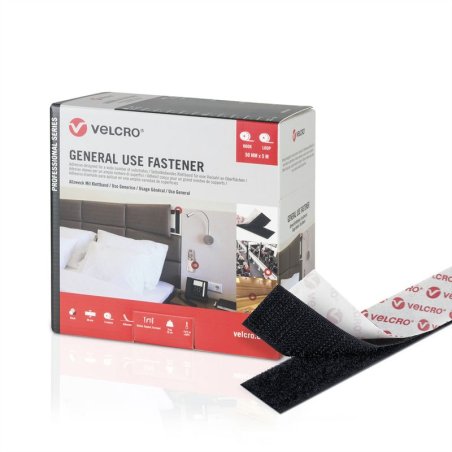 VELCRO 5m Crochets & velours 50mm noir VEL-PS20006