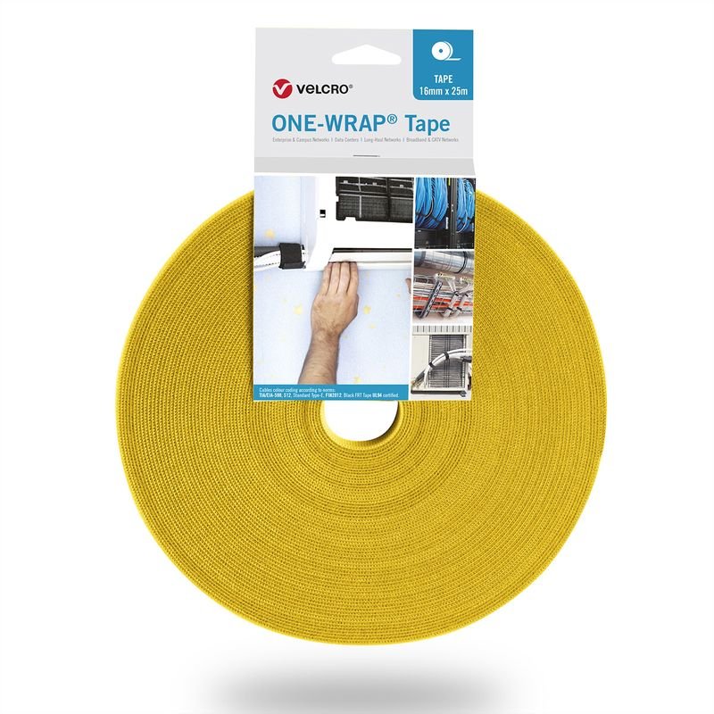 VELCRO One Wrap Bande 25m / 20mm jaune VEL-OW64143