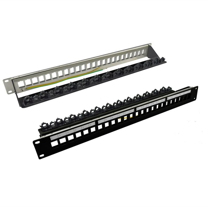 ROLINE Porte-Keystone 19", blindé, 1UH, 24x, vide, fixation par clip