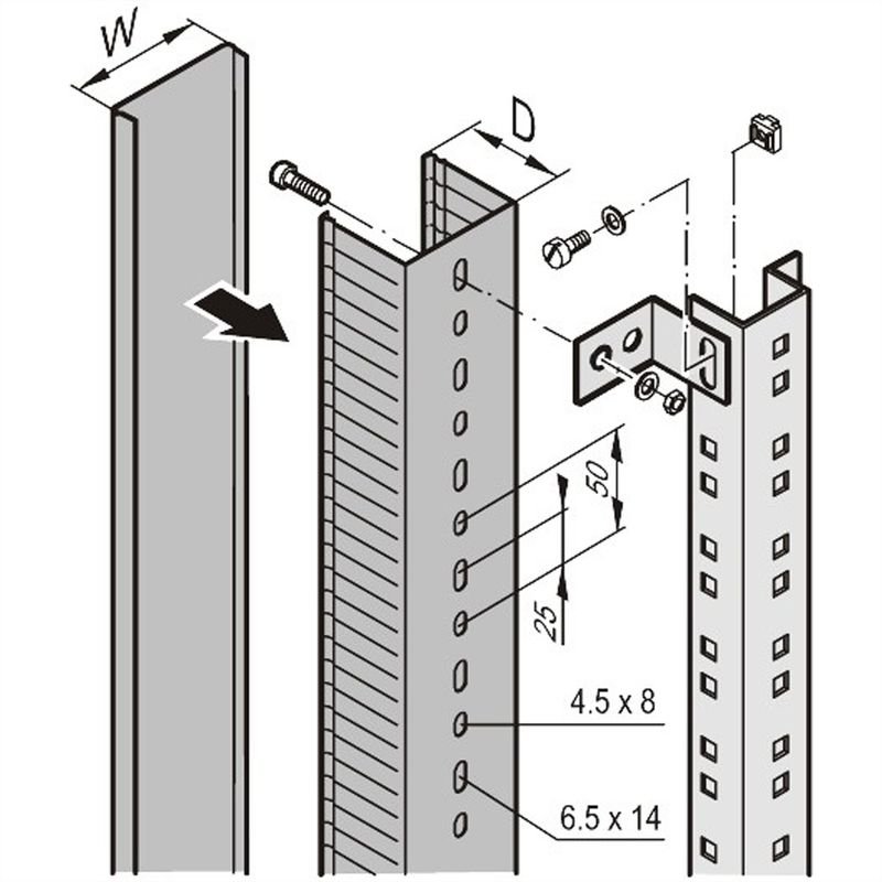 SCHROFF Visserie de fixation p. goulotte