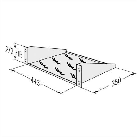 Etagère 2UH, APRANET, max 12kg, APRANET 443 x 350 mm