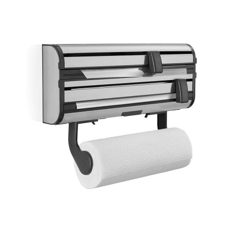 Leifheit 25793 paper towel holder Wall-mounted paper towel holder Stainless steel Black, Stainless steel
