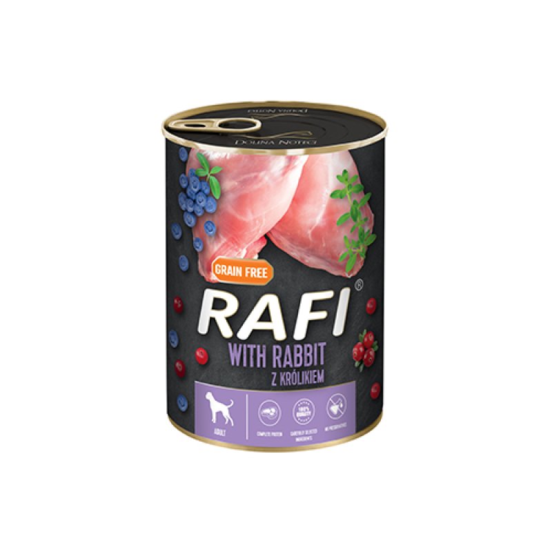 Dolina Noteci RAFI rabbit blueberry cranberry - Wet dog food 400 g