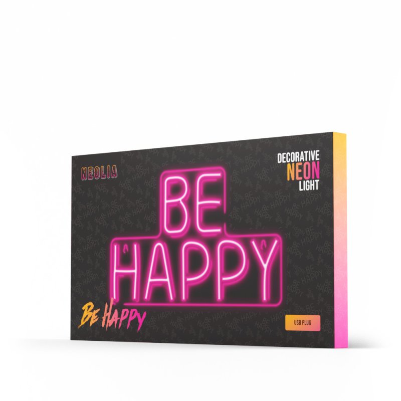 Forever Light Neon PLEXI LED BE HAPPY pink NNE10 Figurine lumineuse décorative