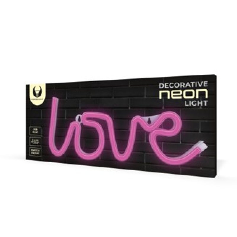 Forever Light Neon LED Light LOVE pink Bat USB FLNEO5 Figurine lumineuse décorative