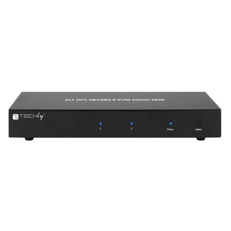 Techly IDATA DP-KVM2 commutateur écran, clavier et souris Noir