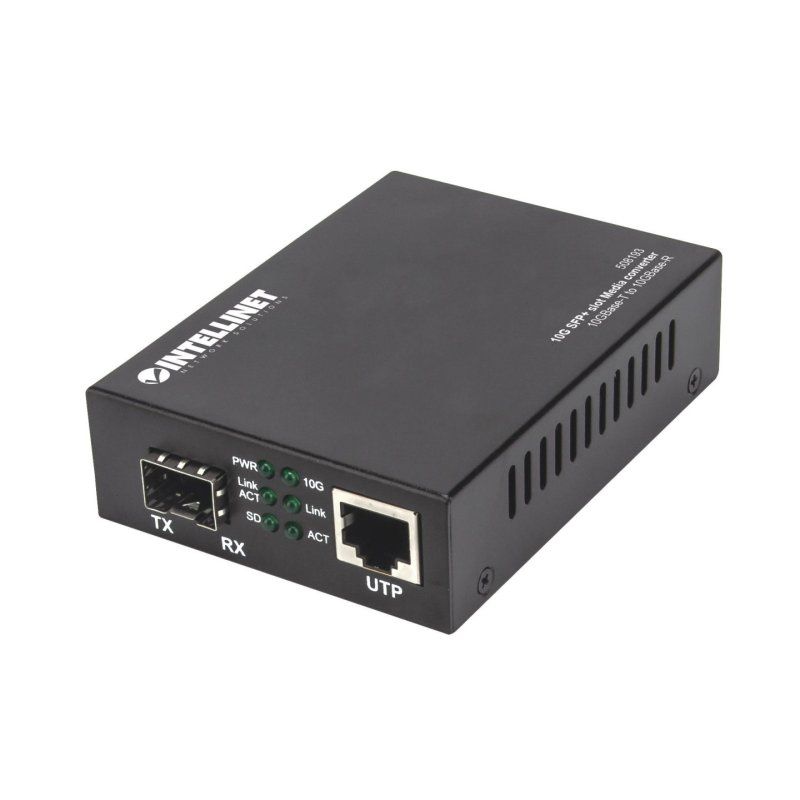 Intellinet 10GBase-T to 10GBase-R Media Converter 1 x 10 GB SFP Slot 1 x 10GB RJ45 Port