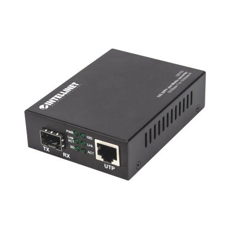 Intellinet 10GBase-T to 10GBase-R Media Converter 1 x 10 GB SFP Slot 1 x 10GB RJ45 Port