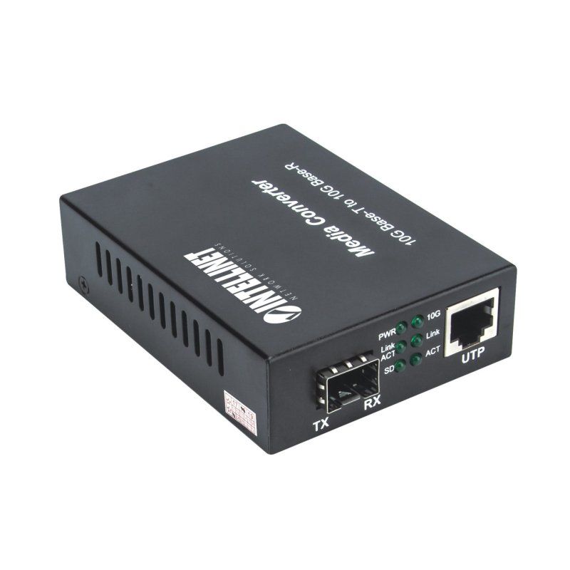 Intellinet 10GBase-T to 10GBase-R Media Converter 1 x 10 GB SFP Slot 1 x 10GB RJ45 Port