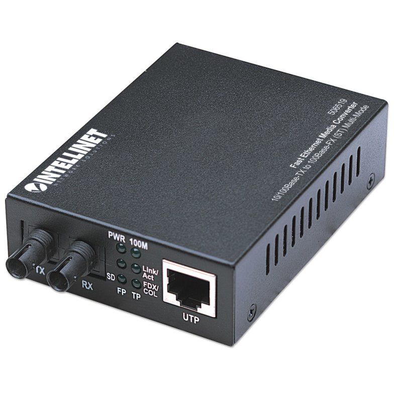 Intellinet Fast Ethernet Media Converter 10/100Base-Tx to 100Base-Fx (ST) Multi-Mode 2 km (1.24 mi)