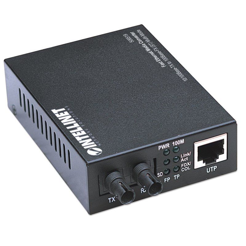 Intellinet Fast Ethernet Media Converter 10/100Base-Tx to 100Base-Fx (ST) Multi-Mode 2 km (1.24 mi)