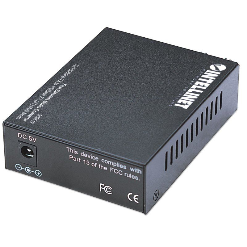 Intellinet 506519 convertisseur de support réseau 100 Mbit/s 1310 nm Multimode Noir