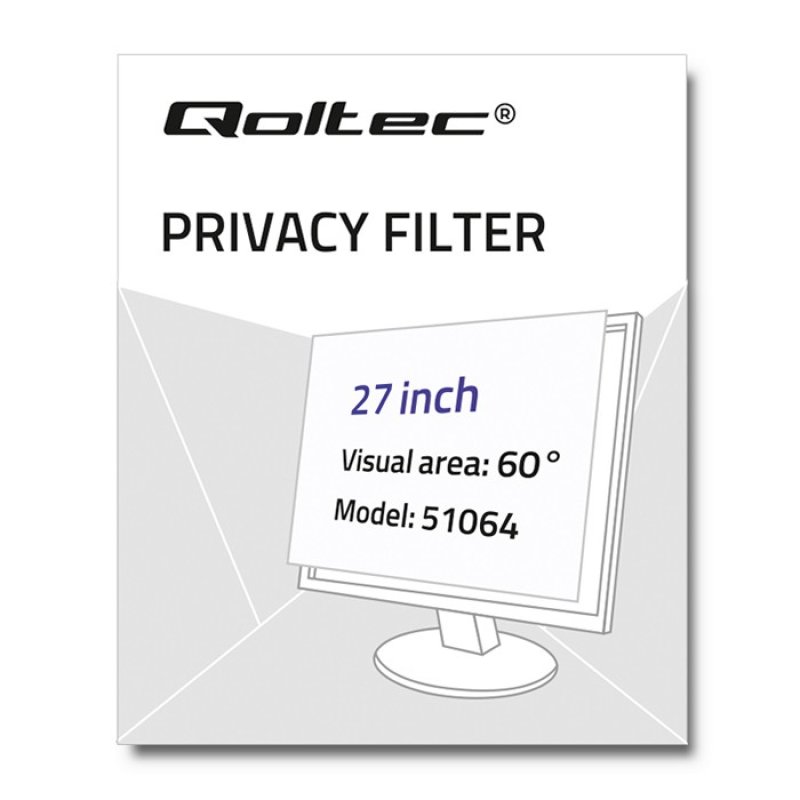 Qoltec 51064 display privacy filter 68.6 cm (27") Monitor