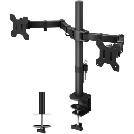 Techly ICA-LCD 382-D support d'écran plat pour bureau 68,6 cm (27") Noir