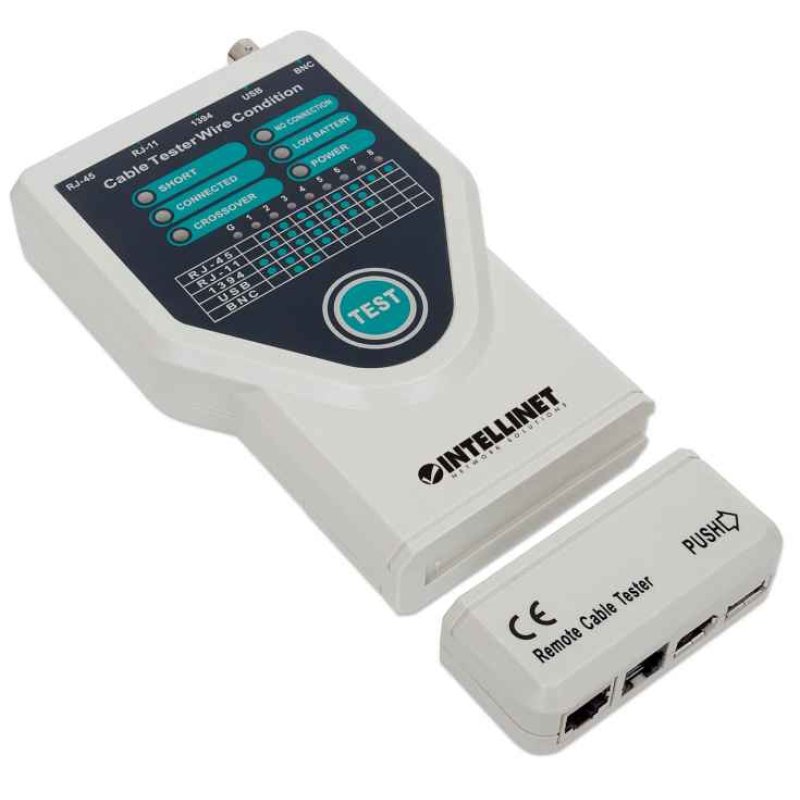 Intellinet 5-in-1 Cable Tester Tests 5 Commonly Used Network RJ45 and Computer Cables