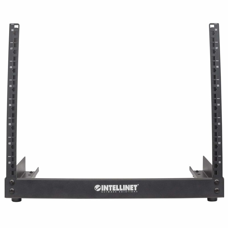 Intellinet Network Rack Open Frame (Desktop) 8U Usable Width 465mm Black Flatpack 19 Three Year Warranty