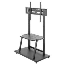 Manhattan TV & Monitor Mount Trolley Stand 1 screen Screen Sizes: 37-100 Black VESA 200x200 to 800x600mm Max
