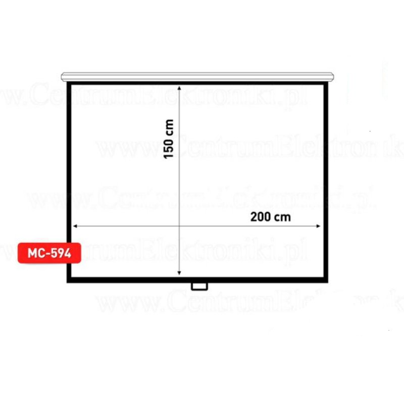 Maclean projection screen auto-lock matte white wall or ceiling 100 4:3 200x150 MC-594