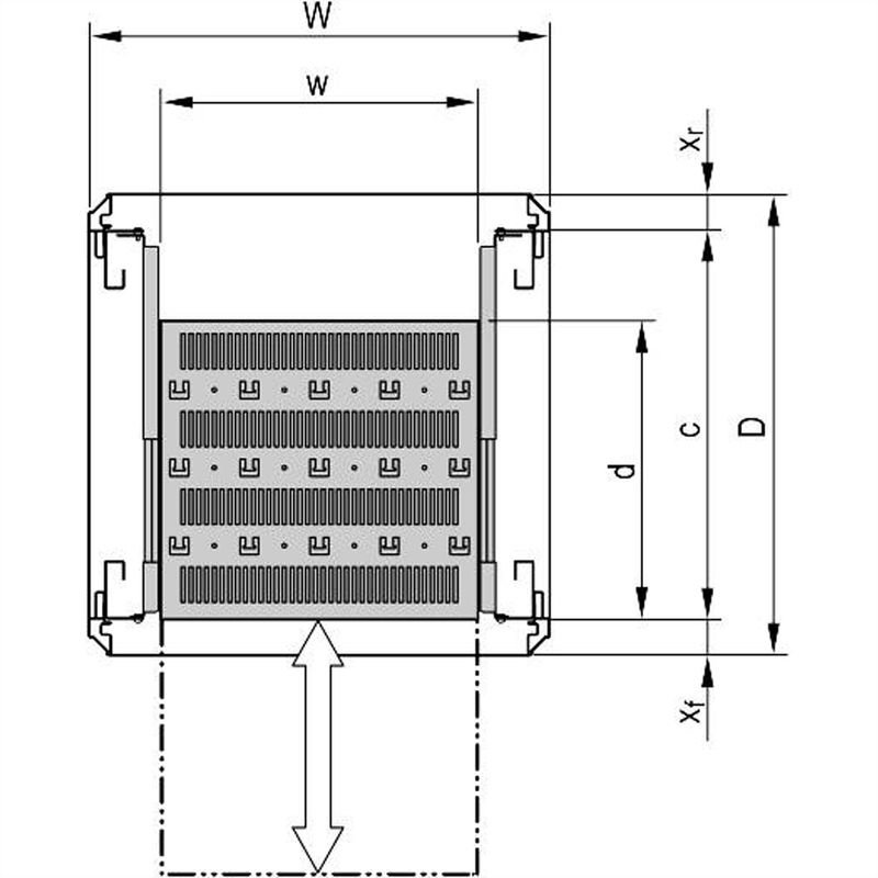 Etagère tel. 19" 1U C500 RED 7035 22130-342