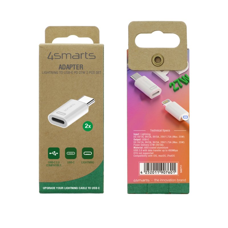 4smarts 540711 cable gender changer Lightning USB-C White