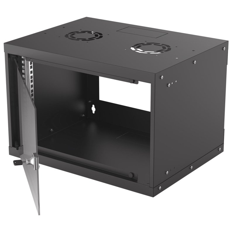 Intellinet Network Cabinet Wall Mount (Basic) 6U Usable Depth 340mm/Width 485mm Black Flatpack Max 50kg Glass