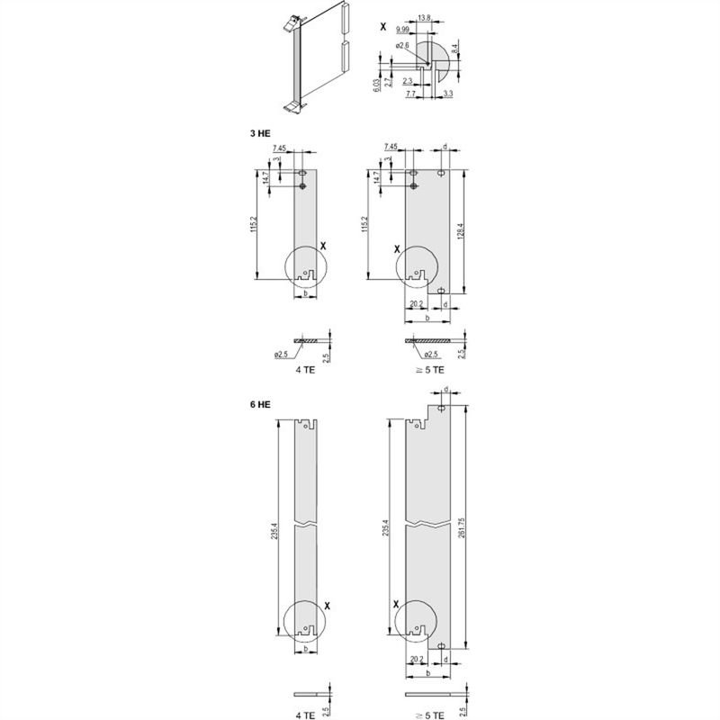 Face avant 6U 8TE IEL 30848-340