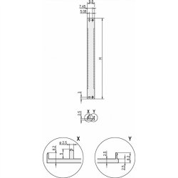 SCHROFF FACE AVANT DAPPUI CONDUCTRICE 3U 2HP 2,5mm - FACE VUE ANODISEE