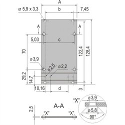 Cassette Face anodisée 3U 14P 34812-114