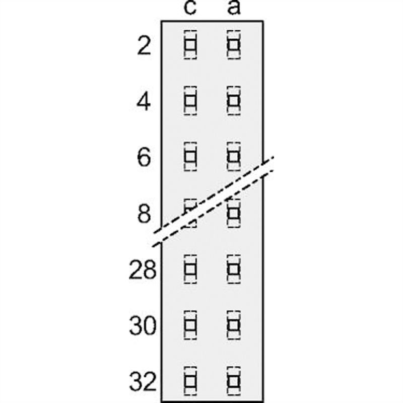 Prise F, D, DIN 41612, 32PIN, 5.5mm 69001-698