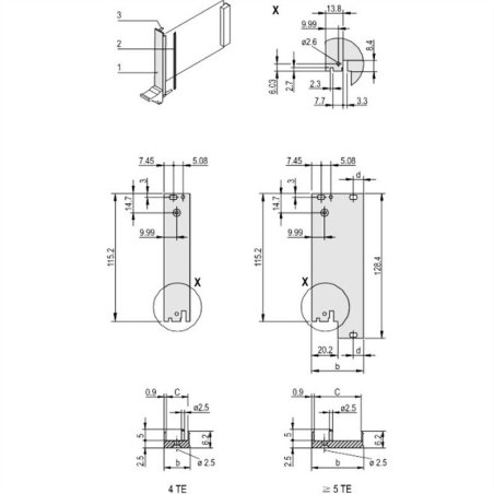 Face avant 3U 8HP IEL OFF 30848-430