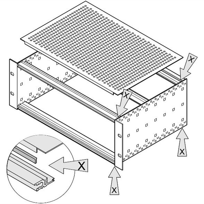 SCHROFF EUROPACPRO KIT DE BLINDAGE CEM CAPORT SUPERIEUR/PROFILE HORIZONTAL x10