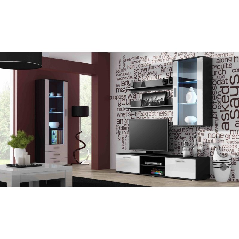 Cama TV stand SOHO 180 black/white gloss