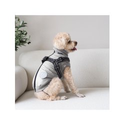 Nordic paws - Dogcoat Thor with harness 30cm - Lightgrey - XS