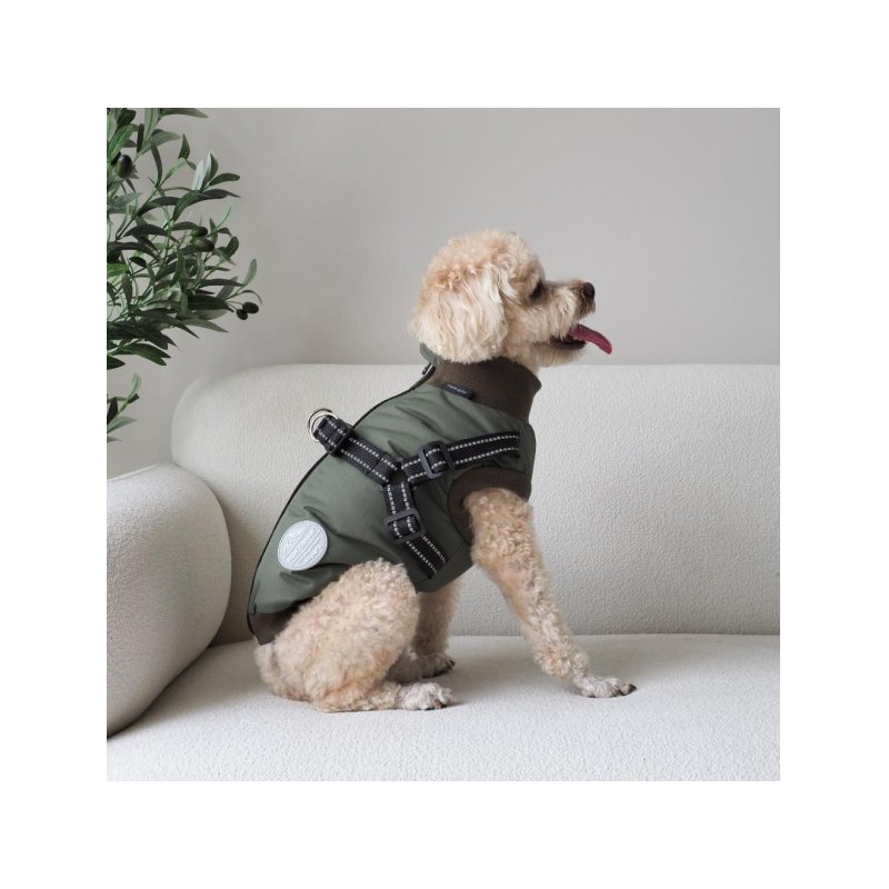 Nordic paws - Dogcoat Thor with harness 40cm - Green - M