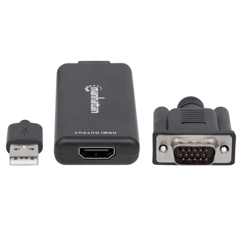 Manhattan 152426 câble vidéo et adaptateur 1 m USB Type-A VGA (D-Sub) HDMI Noir