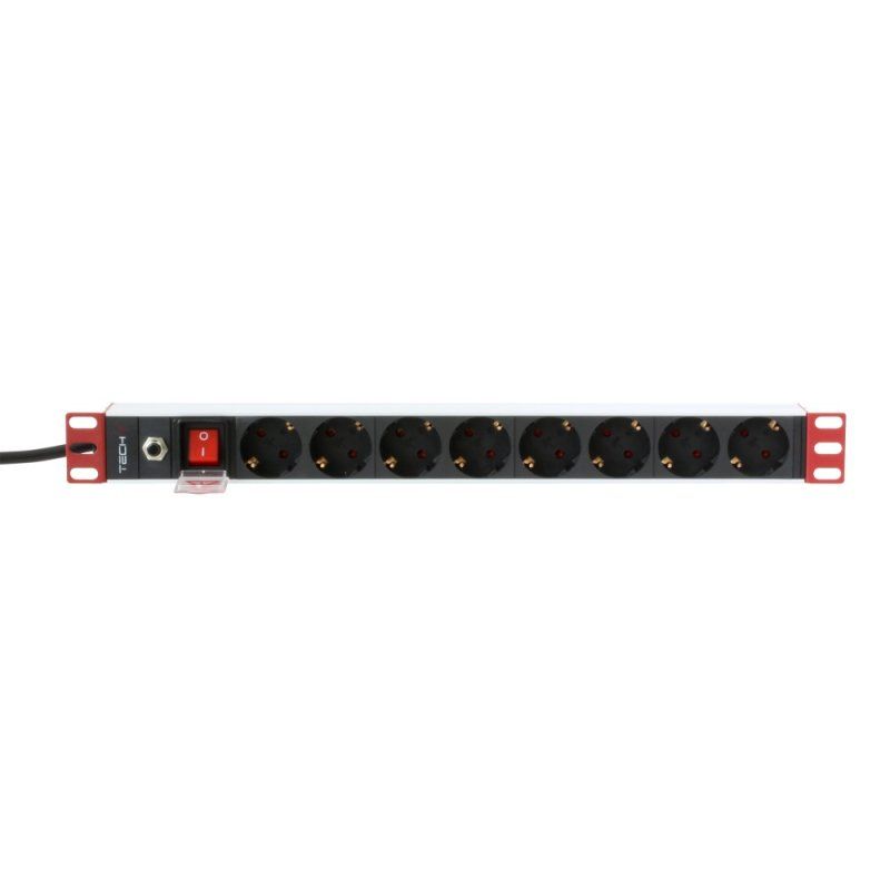 Techly Rack 19" Power Strip 8 Outlets Schuko Plug