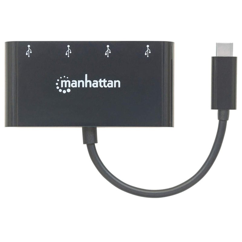 Manhattan 162746 hub & concentrateur USB 3.2 Gen 1 (3.1 Gen 1) Type-C 5000 Mbit/s Noir
