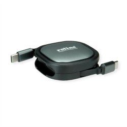 ROLINE Câble rétractable USB2.0 C, 1.2m CC, M/M, 60W