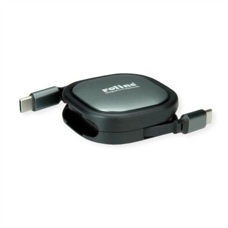 ROLINE Câble rétractable USB2.0 C, 1.2m CC, M/M, 60W