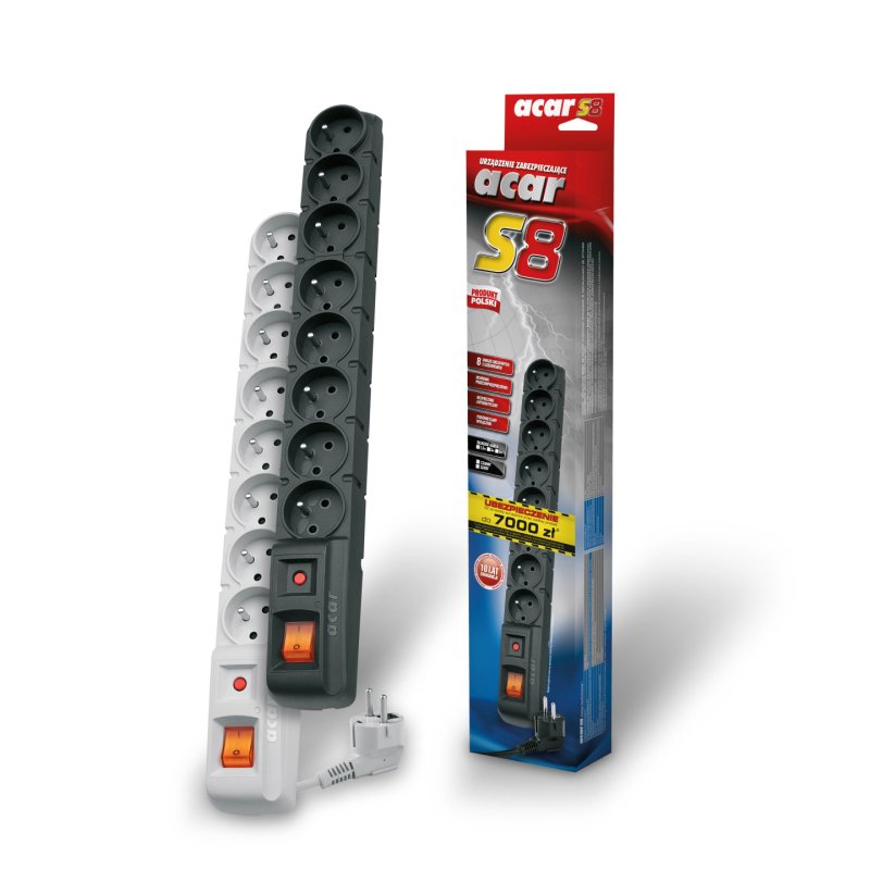 HSK DATA S8 Noir 8 sortie(s) CA 230 V