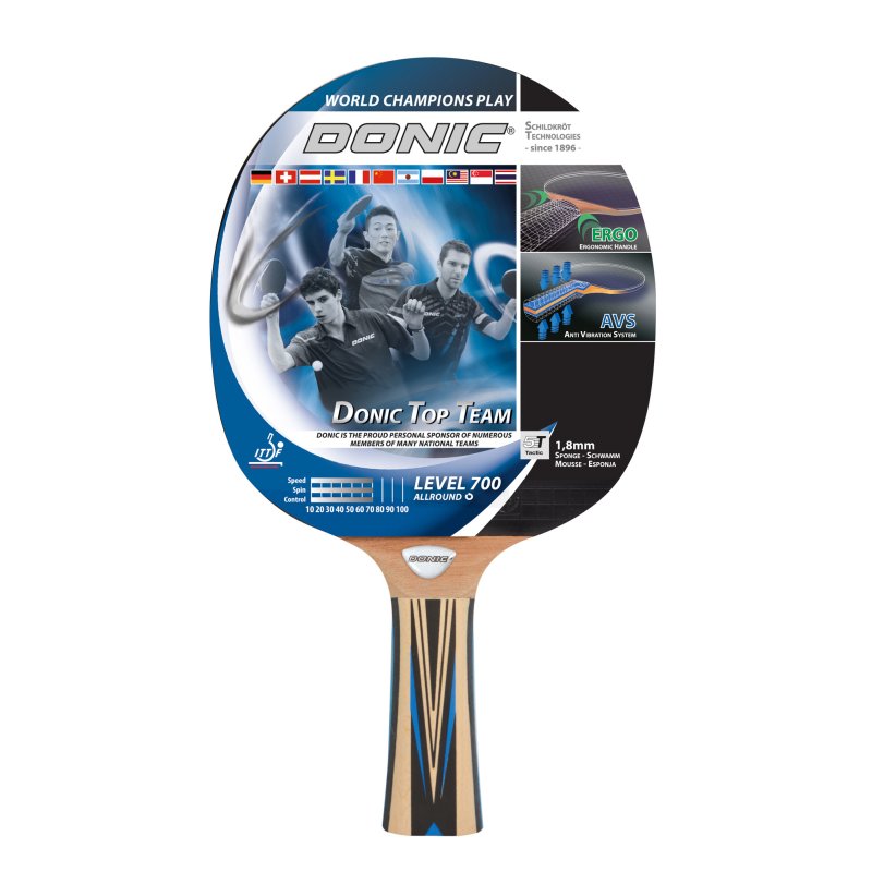 Donic Schildkröt Top Team 700 table tennis equipment Black Blue Wood