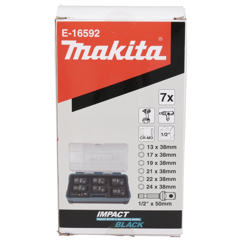 Makita E-16592 impact socket Impact socket set Black Teal