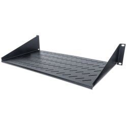 Intellinet 19 Cantilever Shelf 2U 2-Point Front Mount 250mm Depth Max 25kg Black Three Year Warranty