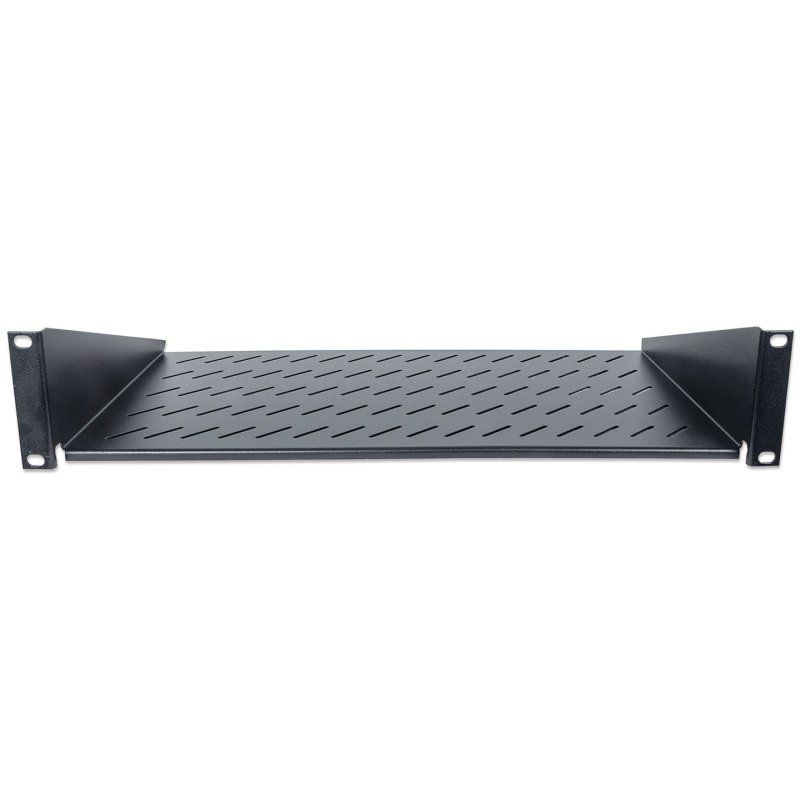 Intellinet 19 Cantilever Shelf 2U 2-Point Front Mount 250mm Depth Max 25kg Black Three Year Warranty