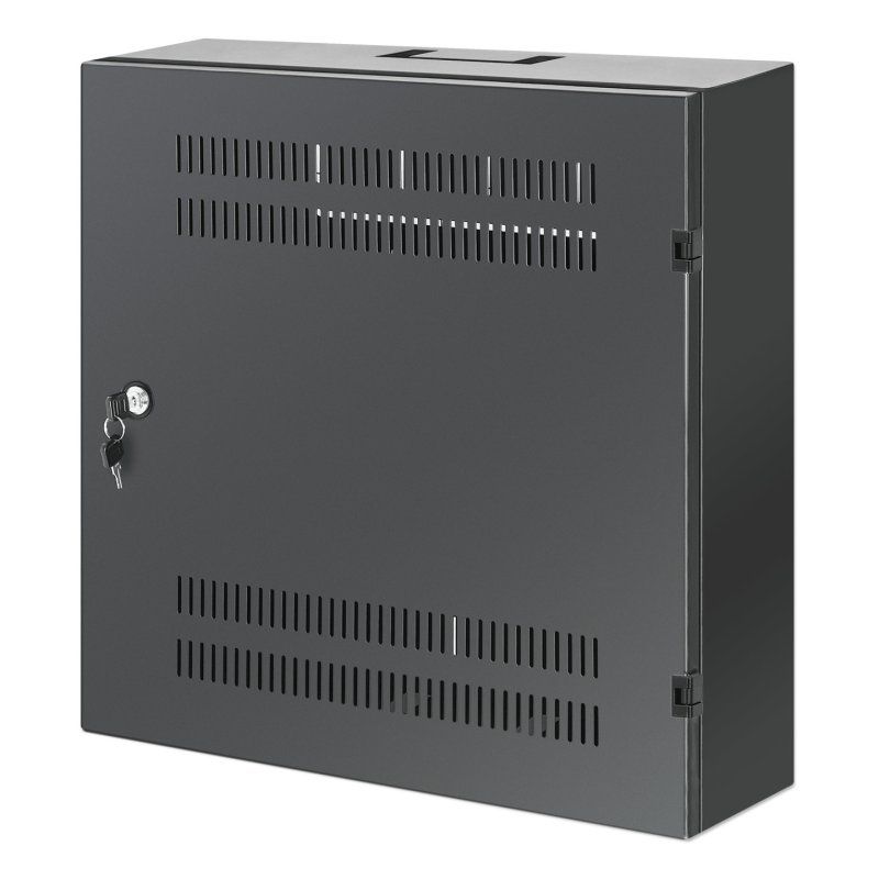 Intellinet Low-Profile 19 Wall Mount Cabinet with 4U Horizontal and 2U Vertical Rails Slim Space-saving Enclosure