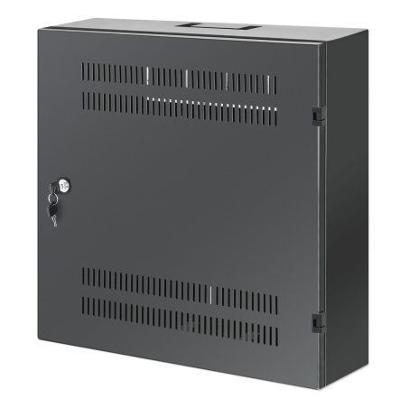 Intellinet Low-Profile 19 Wall Mount Cabinet with 4U Horizontal and 2U Vertical Rails Slim Space-saving Enclosure