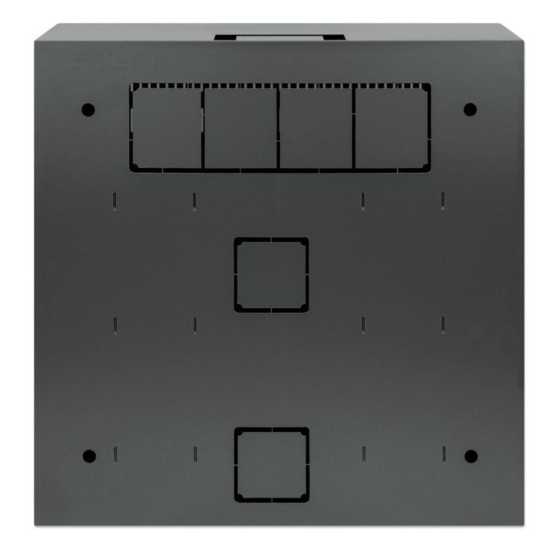 Intellinet Low-Profile 19 Wall Mount Cabinet with 4U Horizontal and 2U Vertical Rails Slim Space-saving Enclosure