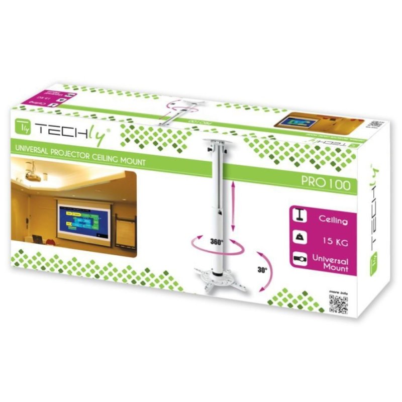 Techly ICA-PM 104MW support pour projecteurs Plafond Blanc
