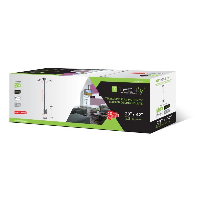 Techly ICA-CPLB 922L montage des affichages de messages 106,7 cm (42") Noir