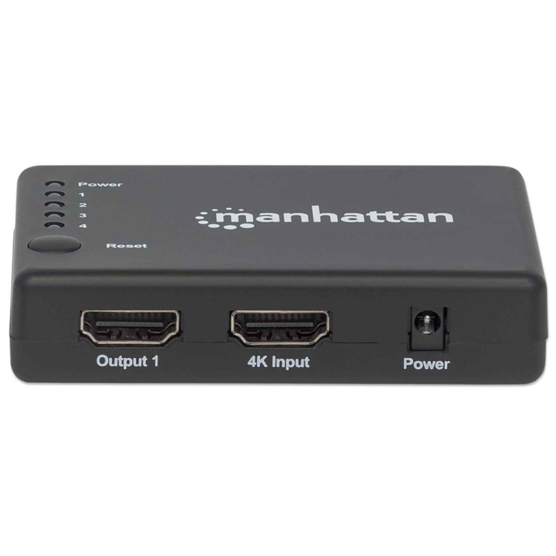 Manhattan HDMI Splitter 4-Port (Compact) 4K@30Hz Displays output from x1 HDMI source to x4 HD displays (same output
